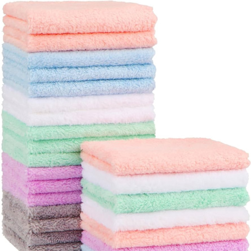 Orighty Baby Washcloths 24-Pack(7''x9''), Microfiber Coral Fleece Baby Towels, Super Soft and Absorbent Wash Cloths for Newborns, Infants and Toddlers, Gentle on Delicate Skin for Face Hands and Body
