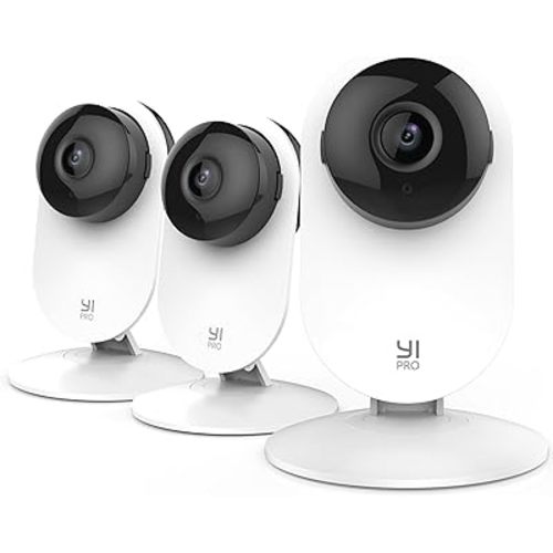 YI Pro 2K 3PC Home Security Camera, 2.4GHz Indoor Cameras for Home Security with Person, Vehicle, Animal Smart Detection, Phone App for Baby, Pet, Dog Monitoring, Works with Alexa and Google Assistant