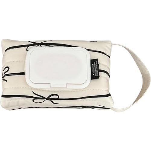 Refillable Wet Pouch - Baby Storage Organizer, Wipes Dispenser Bag | Travel Friendly Wipe Case Holder, Soft Reusable Container for Nursery Tote, Organizer with Cute Pattern