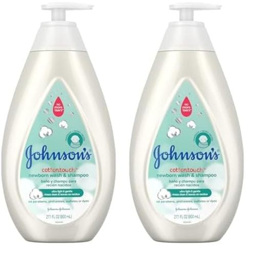 Johnson's Baby CottonTouch Newborn Baby Wash & Shampoo with No More Tears, 27.1 Fl Oz (Pack of 2)