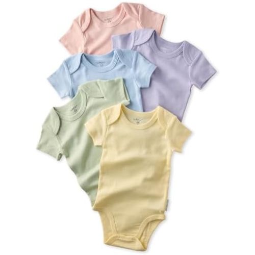 Avery 5-Pack Short Sleeve Bodysuits​ 100% Organic Cotton for Baby Boys​ & Girls