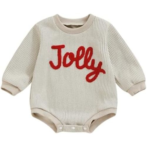 Baby Girl Boy Christmas Clothes Letter Print Sweatshirt Romper Infant Long Sleeve Bubble Romper Winter Outfit