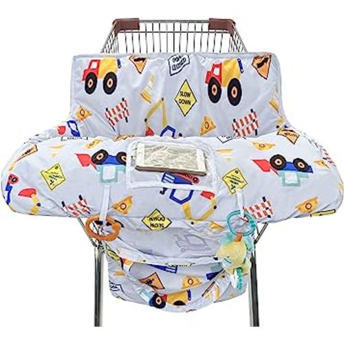 Shopping Cart Cover for Baby,2-in-1 High Chair Cover with Portable Cloth Bag,Cart Seat Pad for Babies Grocery Cushion Cover Restaurant,Suitable for All Supermarkets