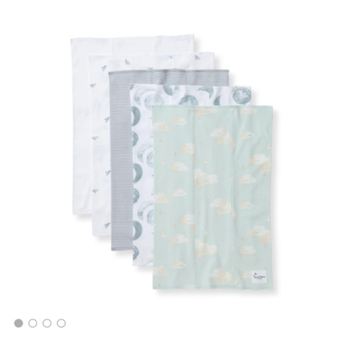 Whimsical Floral Organic Cotton Burp Cloths 5 Pack