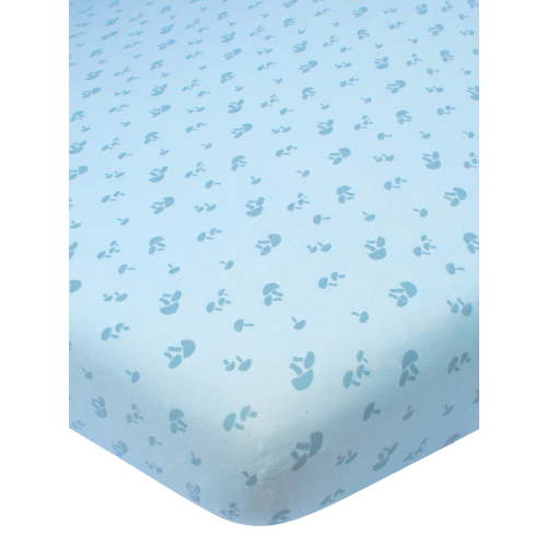 Modern Moments by Gerber Baby & Toddler Boy Ultra Soft Playard Sheet, Blue Mushrooms