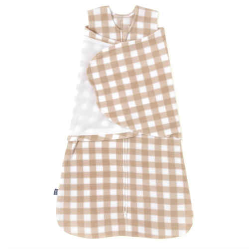 Tan Gingham Micro-Fleece Swaddle Newborn | HALO