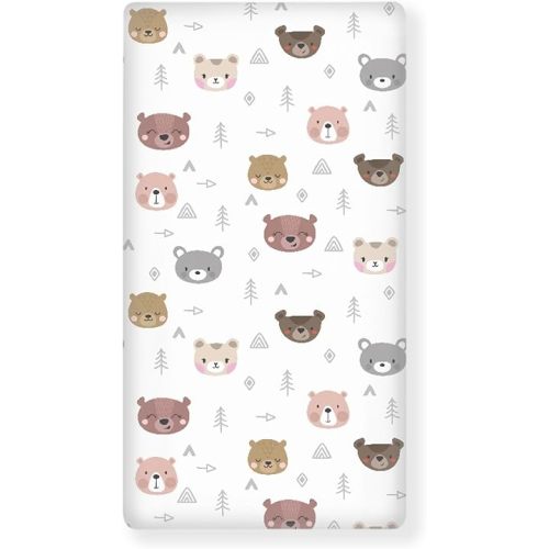 Cartoon Bears Print Fitted Crib Sheet Bears Baby Crib Sheet Fit Standard Crib and Toddler Mattress,Crib Mattress Sheets for Boys Girls 28"x52"