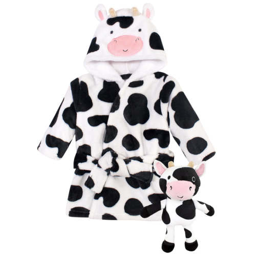 Hudson Baby Plush Bathrobe and Toy Set, Cow, One Size — buybuy BABY