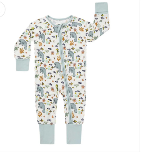 Manatee Bamboo Baby Pajama - Convertible Zippy Pajamas – Emerson and Friends