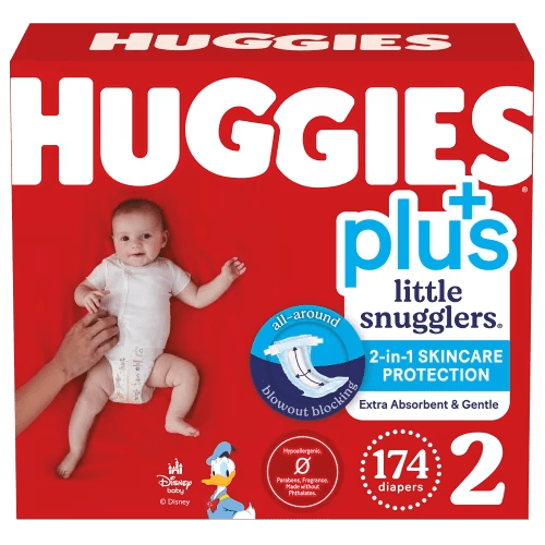 Huggies Plus Little Snugglers Diapers, Disney Baby, Size 2, 174 ct
