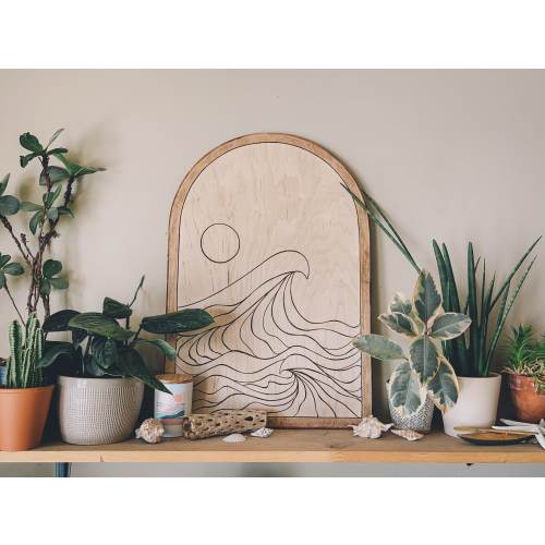 Wave Art Wooden Arch - Handmade Home Decor