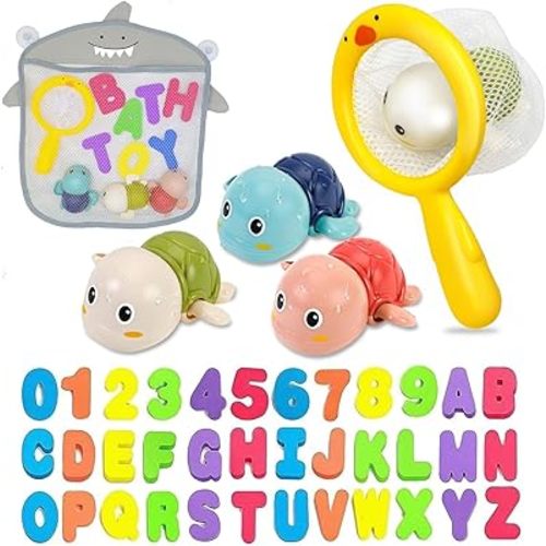 Bath Toys For Toddlers 1-3 - Mold Free Bath Toys Baby Pool Toys Toddler Age 1-2-4 Bath Toys For Infants 6-12 Months 1 2 3 4 Year Old Girl Boys Gifts Wind-Up Bathtub Toys For Baby Water Tub Toys