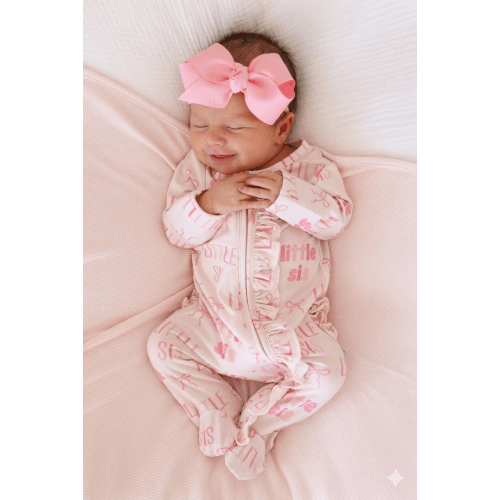 Ruffle Zipper Footie | Little Sis