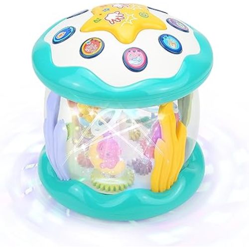 Baby Toys - Musical Rotating Ocean Projector Toy - Tummy Time Light Up Infant Toys for 12+ Months Boys Girls (855-155A)