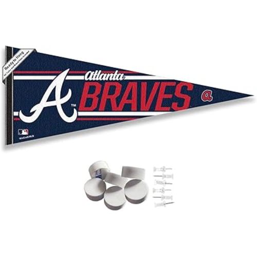 Atlanta Braves Pennant Banner and Wall Tack Pads