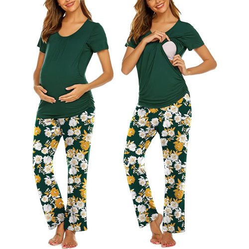 Ekouaer Womens Nursing Pajamas Maternity Breastfeeding Pjs Sleepwear Layer Soft Postpartum Lounge Set Pregnancy Clothes