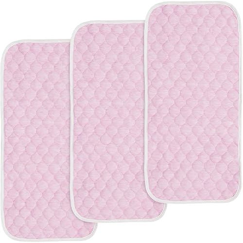 BlueSnail Quilted Thicker Waterproof Changing Pad Liners,3 Count(Pink)