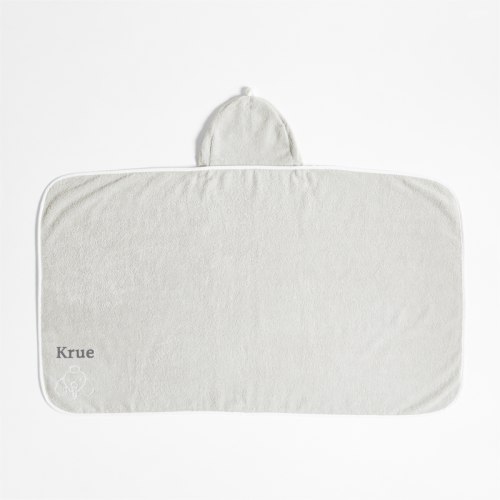 Personalized Nachi Organic Grey Hooded Kids Towel