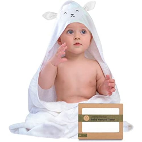 KeaBabies Baby Hooded Towel - Bamboo Baby Towel Organic Bamboo Towel - Infant Towels - Large Bamboo Hooded Towel - Baby Bath Towel with Hood for Girls, Babies, Newborn Boys, Toddler (Lamb)