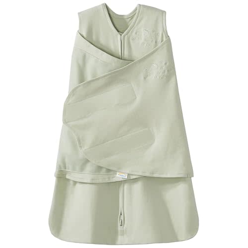 HALO 100% Cotton Sleepsack Swaddle, 3-Way Adjustable Wearable Blanket, TOG 1.5, Sage, Small, 3-6 Months
