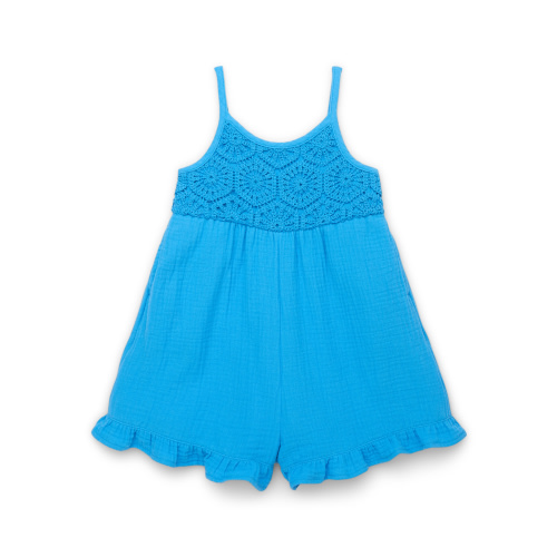 Wonder Nation Toddler Girls Cotton Sleeveless Romper with Ruffle Hem, Sizes 12M-5T