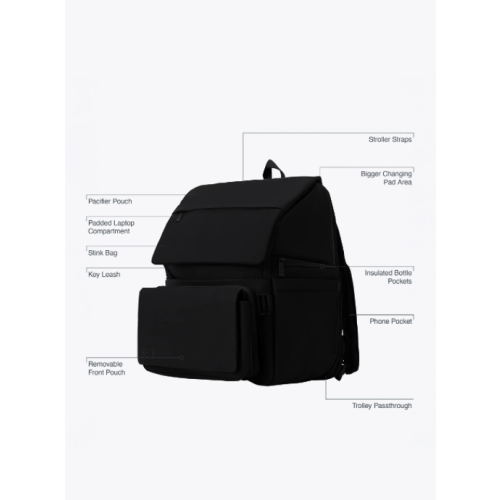 BÉIS 'The Ultimate Diaper Backpack' in Black - Best Backpack Diaper Bag in Black