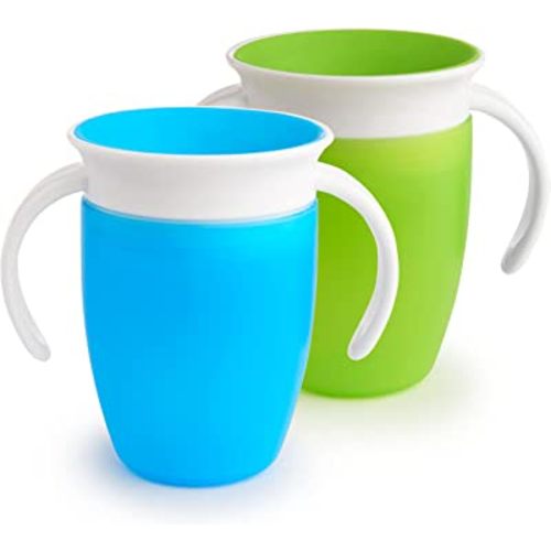 Munchkin® Miracle® 360 Trainer Cup, 7 Ounce, 2 Pack, Green/Blue