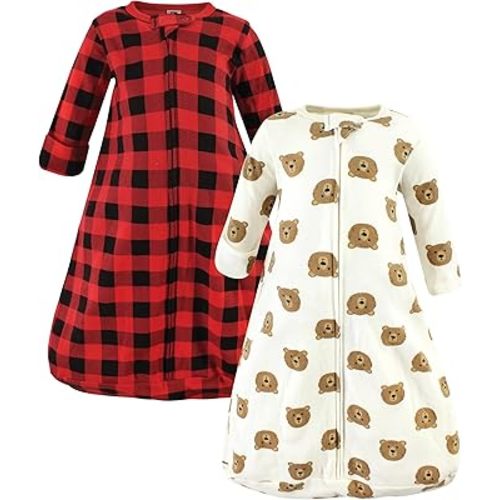 Hudson Baby Unisex BabyCotton Long-Sleeve Wearable Sleeping Bag, Sack, Blanket