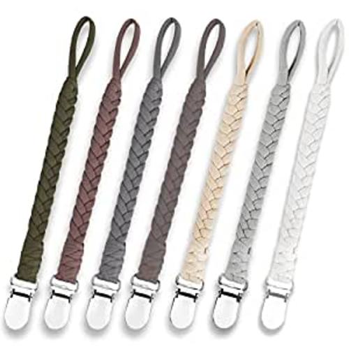 Amazon.com : Duludulu 7 Pcs Braided Pacifier Clip, Pacifier Clips for Boys & Baby Girls, Pacifier Holder Clip Binky Clips Handmade Cotton Modern Unisex Pacifier Smoother Clip Fits All Pacifiers : Baby