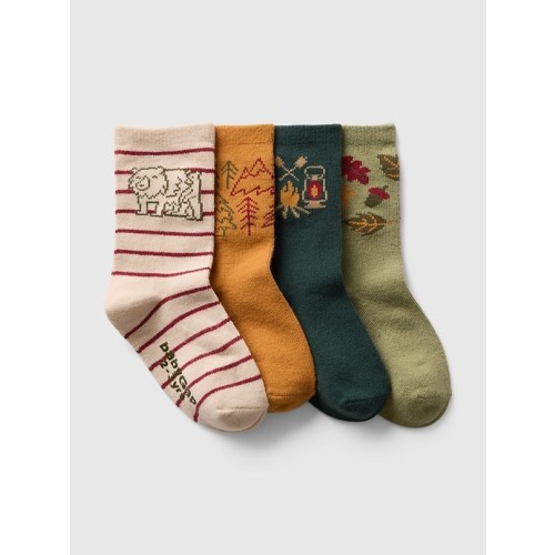 babyGap Camp Crew Socks (4-Pack) in multi, size: 0-6 M