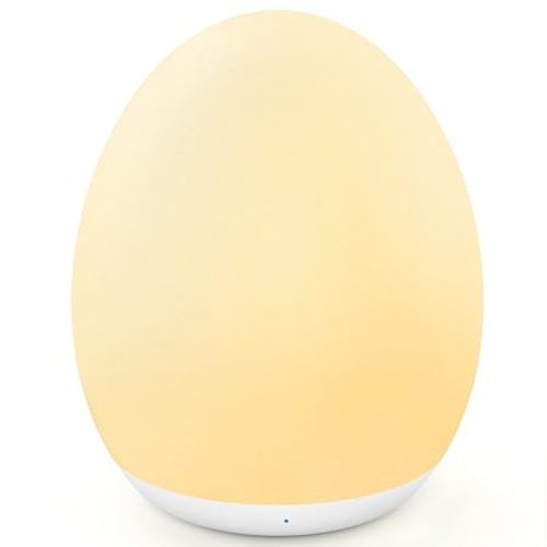 MediAcous Night Light for Kids, Baby Egg Light for Nursery, 7 Colors Changing & Stepless Dimming, Soft Silicone Touch Night Lamp with 1 Hour Timer, Rechargeable Nursery Night for Breastfeeding
