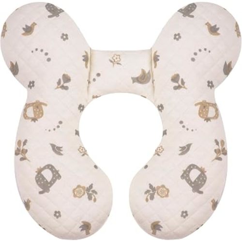 Baby Travel Pillow Upgraded, Soft Baby Head Support Pillow for Newborn Toddler, Babies Neck Car Seat, Pushchair and Strollers, Flower