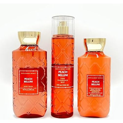 Peach Bath & Body Bellini 3-Piece Bundle | Body Wash, Fine Fragrance Mist and Daily Nourishing Body Lotion