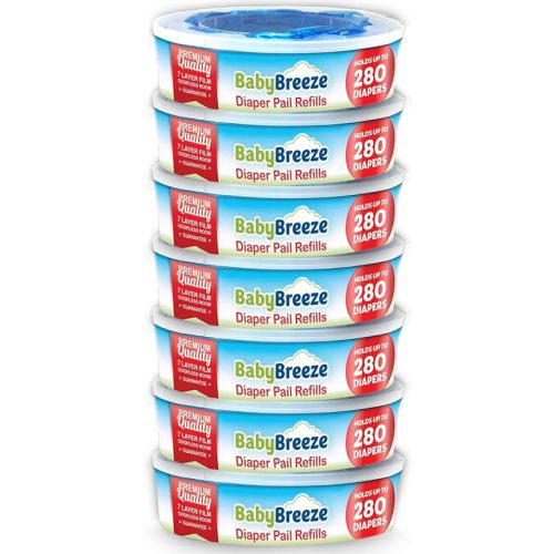 Diaper Pail Refill Bags Compatible with Playtex Diaper Genie- 1960 Count (7 Sets of 1 Pack) – by BabyBreeze