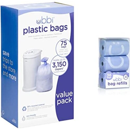 Ubbi Diaper Pail Bags and Refills Value Pack