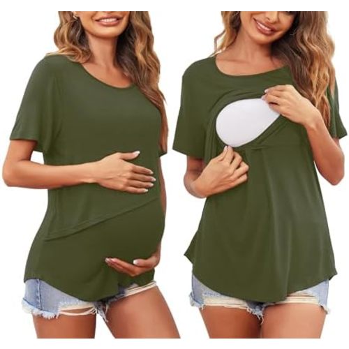 XL Ekouaer Nursing Shirt Breastfeeding Blouse