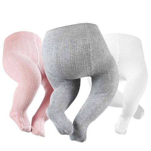 Petrass Baby Girls Cable Knitted Tights Infant Full-Footed Seamless Cotton Tights New-born Girls Seamless Leggings 3/4/5/6