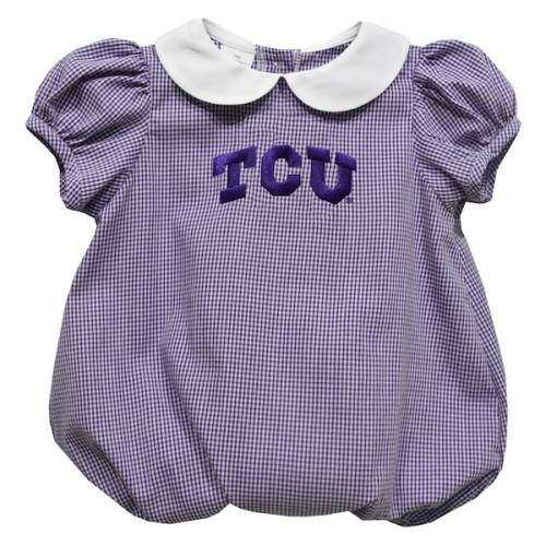 TCU Horned Frogs Vive La Fete Girls Infant Puffy Bubble Dress - Purple