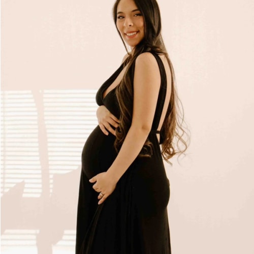 Juliet Labor & Postpartum Gown in Black – Lila