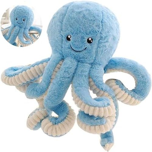 JOSON Cute Octopus Plush Toys, Soft Octopus Stuffed Animals, Girls and Boys Adult Birthday (16 Inch, Blue)