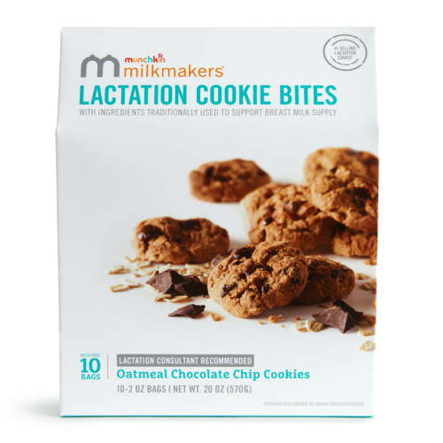 Munchkin® Milkmakers® Lactation Cookie Bites, Oatmeal Chocolate Chip, Fenugreek Free, 10 Count