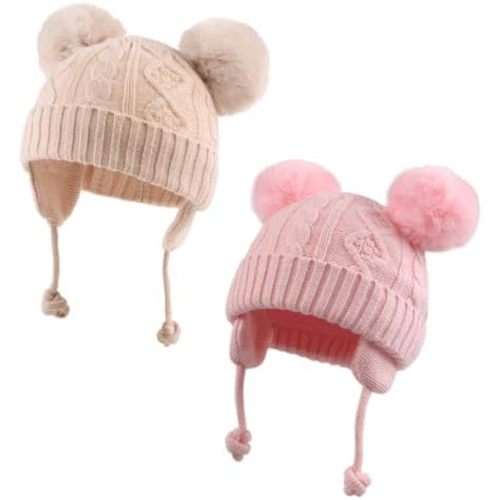 JANGANNSA Cute Knitted Boys Girls Christmas Beanie Warm Earflap Winter Hat Infant Toddler Baby Beanie