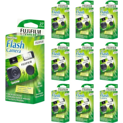 Fujifilm Fujifilm QuickSnap Flash 400 One Time Use 35mm Disposable Camera with Flash, 27 Exposures, 10-Pack