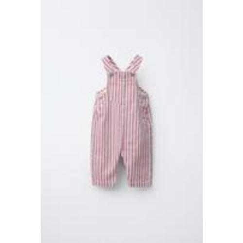 STRIPED TWILL OVERALLS - Pink | ZARA United States