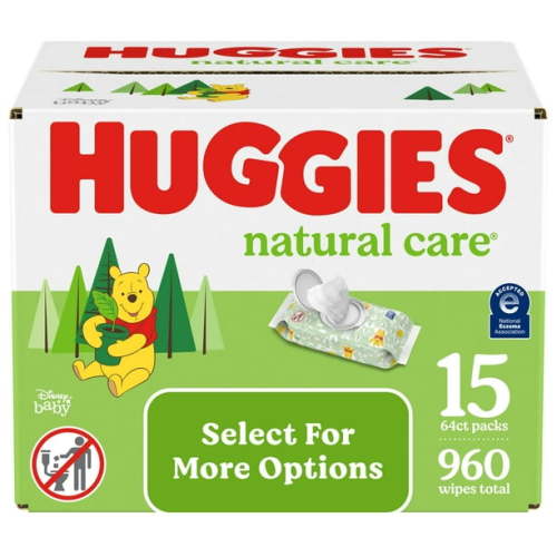 Huggies Natural Care Sensitive Baby Wipes, Unscented, 15 Pack, 960 Total Ct(Select for More Options)