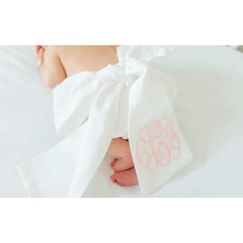 Newborn Monogram Baby Sash / Personalized Bow Swaddle / Custom Newborn Bow / Bow Swaddle/ Crib Bow /Baby Shower Gift
