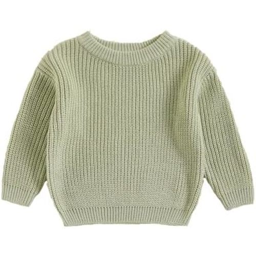 Baby Girl Boy Toddler Knit Sweater Cute Round Neck Long Sleeve Blouse Pullover Oversized Sweatshirt Warm Kids Tops