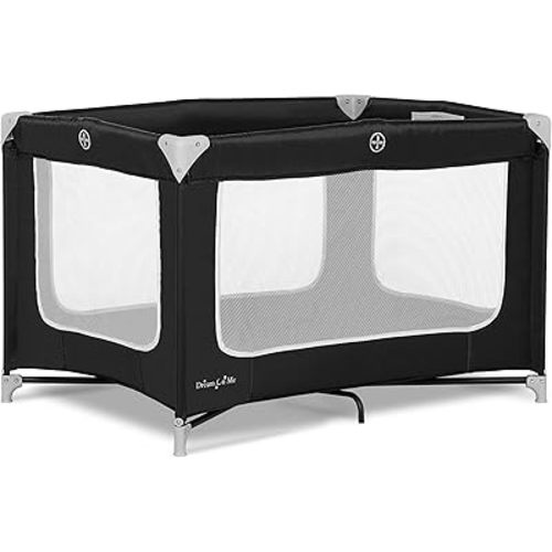 Dream On Me Zodiak Portable Playard in Black, Lightweight, Packable and Easy Setup Baby Playard, Breathable Mesh Sides and Soft Fabric - Comes with a Removable Padded Mat