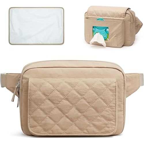 G4Free Small Diaper Bag for Baby Girl and Boy, Mini Sling Diaper Bag Fanny Pack with Portable Changing Pad