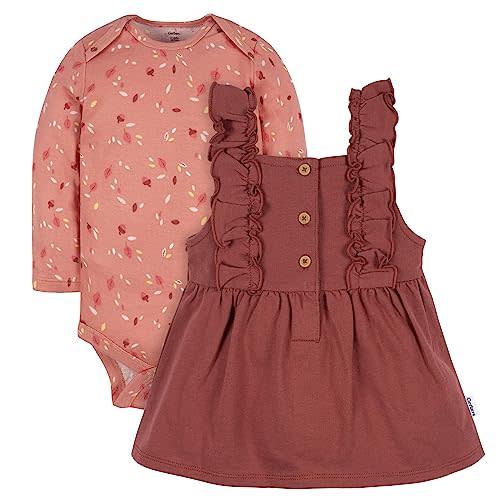 Gerber Baby & Toddler Girls' 2-Piece Overall Dress Set